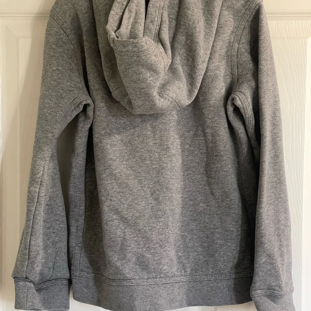 Nike Boys Small Gray Pullover Hoodie White Logo Kangaroo Pocket